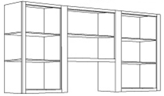 30'' High Four Doors-Open