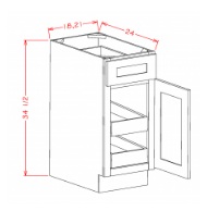Single Door Double Rollout Shelf Base