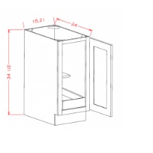 Full Height Single Door Single Rollout Shelf Base