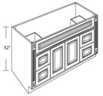 Double Door and Double Drawer Sink Base Vanity