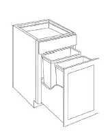 Double Trash Can Pull-Out (Wood Base & Full Extn)