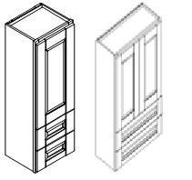 Wall with 2 Drawers Cabinet