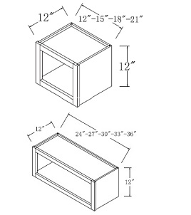 Glass Door Finished Interior Wall Cabinet - 12''H