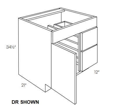 Single Door and Double Drawer Sink Base Vanity