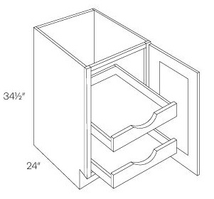 Single Full Height Door Base with 2 POS