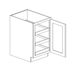 Full Height Single Door Triple Rollout Shelf Base