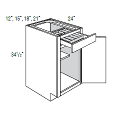 Single Door Base w/ Utility Tray