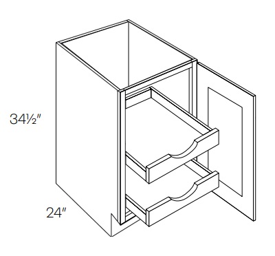 Single Full Height Door Base with 2 POS