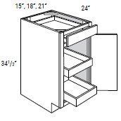 Single Door Double Rollout Shelf Base