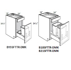 Waste Basket Base Cabinet w/ Soft Close