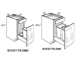 Waste Basket Base Cabinet w/ Soft Close