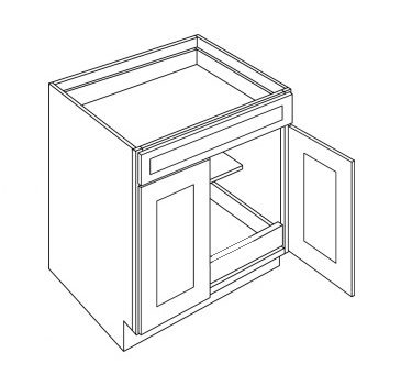 Double Door Single Rollout Shelf Base