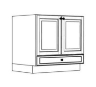 Double Door Base with One Toe Drawer