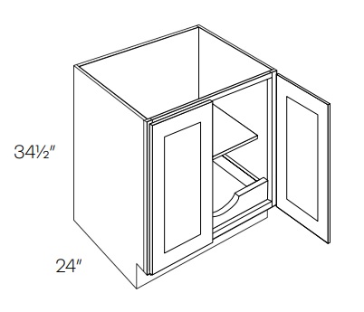 Double Full Height Door Base with 1 POS