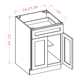 Double Doors with Drawer(s) Base