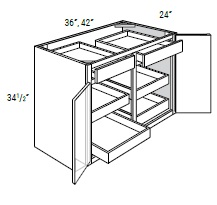 Double Door Four Rollout Shelf Base