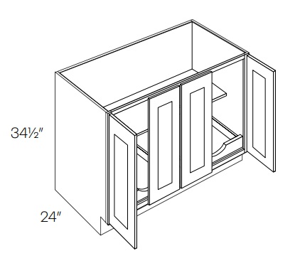 Four Full Height Door Base with 2 POS