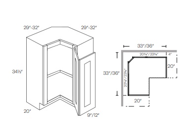 Easy Reach Base Corner Cabinet