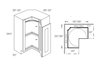 Easy Reach (with Lazy Susan) Corner Base Cabinet