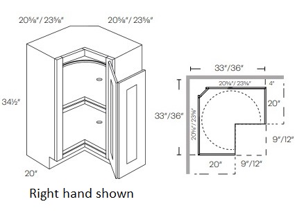 Easy Reach (with Lazy Susan) Corner Base