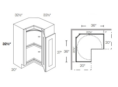 ADA Easy Reach (w/ Lazy Susan) Corner Base Cabinet