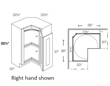 ADA Easy Reach (w/ Lazy Susan) Corner Base Cabinet