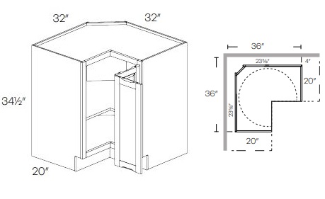 Easy Reach (with Lazy Susan) Corner Base Cabinet