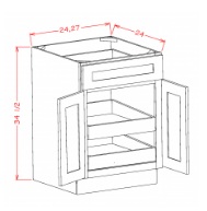 Double Door Double Rollout Shelf Base