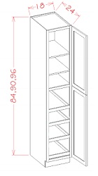 Pantry Cabinet Single Door w/ Rollouts