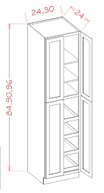 Pantry Cabinet Double Door w/ Rollouts