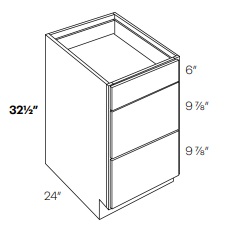 ADA Three Drawer Pack Base