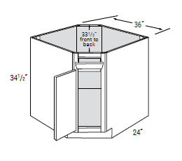 Diagonal Sink Base Cabinets w/ Tilt Out