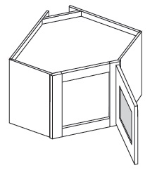 Diagonal Stacker Cabinet with Glass Door