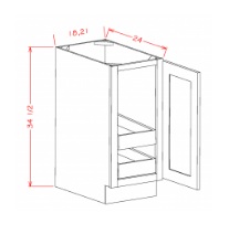 Full Height Single Door Double Rollout Shelf Base