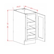 Full Height Single Door Triple Rollout Shelf Bases