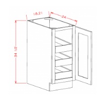 Full Height Single Door Triple Rollout Shelf Bases