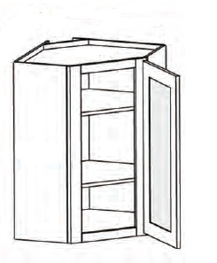 Diagonal Cabinet with Glass Door