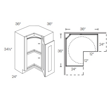 Easy Reach Base Corner Cabinet