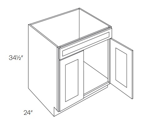 Single Header Double Door Sink Base