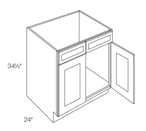 Double Header Double Door Sink Base