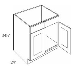 Double Header Double Door Sink Base