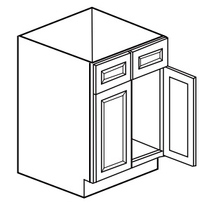 Double Header Double Door Sink Base