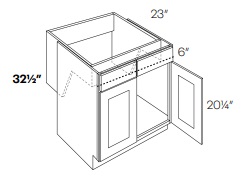 Double Door Handicap Removable Sink Base Cabinet