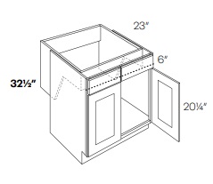 ADA Double Door (Handicap Removable) Sink Base