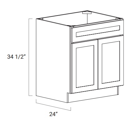 Single Header Double Door Sink Base