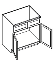 Double Header Double Door Sink Base