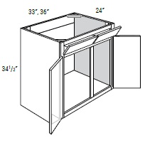 Double Door Sink Base w/ 2 Tilt Outs