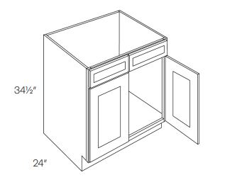 Double Header Double Door Sink Base