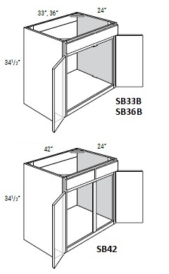 Double Header Double Door Sink Base