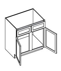 Double Header Double Door Sink Base w/Center Stile